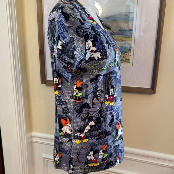 Disney Halloween Mickey Mouse Scrub Top - Picture 3 of 6